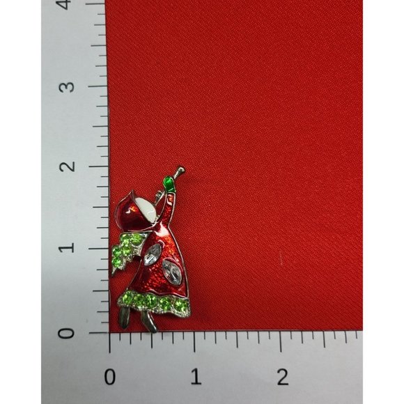 Christmas Pin Brooch Christmas Reindeer Holly Leaf Candle Angel Set of 3 - Picture 11 of 12